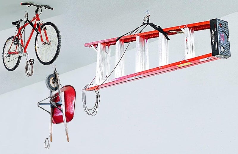 HARKEN Garage Storage Ceiling Hoist - 1 Point System with 2:1 Mechanical Advantage for Easy Lifting of Bikes, Ladders, and Tools - Image 3